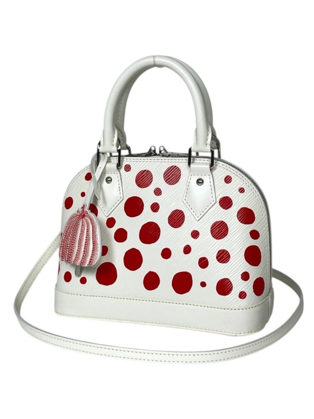 Louis Vuitton Alma BB Handbag 2-Way Yayoi Kusama Dot Epi White